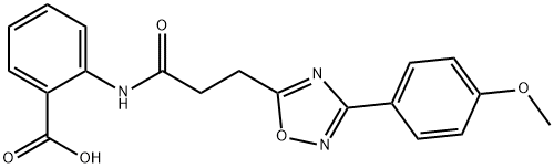 2-({3-[3-(4-methoxyphenyl)-1,2,4-oxadiazol-5-yl]propanoyl}amino)benzoic acid 结构式