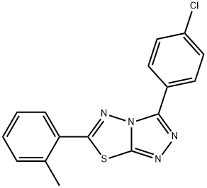 3-(4-chlorophenyl)-6-(2-methylphenyl)[1,2,4]triazolo[3,4-b][1,3,4]thiadiazole,846584-99-4,结构式