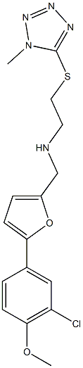 N-{[5-(3-chloro-4-methoxyphenyl)-2-furyl]methyl}-N-{2-[(1-methyl-1H-tetraazol-5-yl)sulfanyl]ethyl}amine Struktur