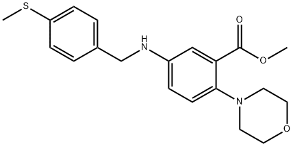 methyl 5-{[4-(methylsulfanyl)benzyl]amino}-2-(4-morpholinyl)benzoate Structure