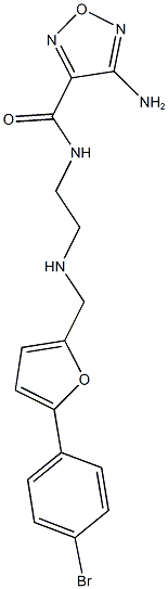4-amino-N-[2-({[5-(4-bromophenyl)-2-furyl]methyl}amino)ethyl]-1,2,5-oxadiazole-3-carboxamide 结构式