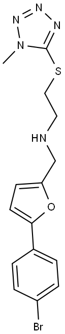 N-{[5-(4-bromophenyl)-2-furyl]methyl}-N-{2-[(1-methyl-1H-tetraazol-5-yl)sulfanyl]ethyl}amine Structure