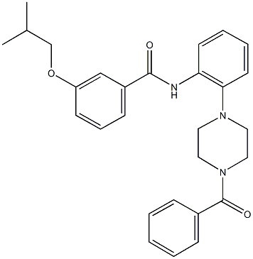 N-[2-(4-benzoyl-1-piperazinyl)phenyl]-3-isobutoxybenzamide 结构式