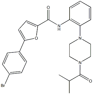 5-(4-bromophenyl)-N-[2-(4-isobutyryl-1-piperazinyl)phenyl]-2-furamide Structure