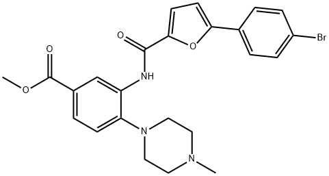 methyl 3-{[5-(4-bromophenyl)-2-furoyl]amino}-4-(4-methyl-1-piperazinyl)benzoate Structure