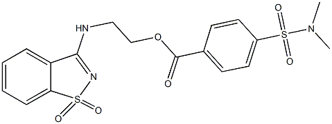 2-[(1,1-dioxido-1,2-benzisothiazol-3-yl)amino]ethyl 4-[(dimethylamino)sulfonyl]benzoate Structure