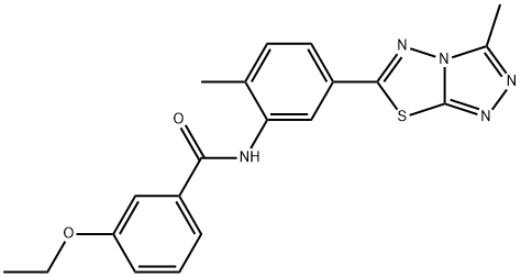 3-ethoxy-N-[2-methyl-5-(3-methyl[1,2,4]triazolo[3,4-b][1,3,4]thiadiazol-6-yl)phenyl]benzamide Structure