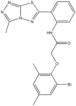 2-(2-bromo-4,6-dimethylphenoxy)-N-[2-(3-methyl[1,2,4]triazolo[3,4-b][1,3,4]thiadiazol-6-yl)phenyl]acetamide 化学構造式