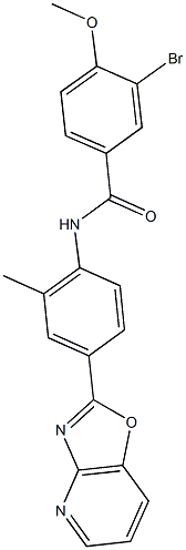3-bromo-4-methoxy-N-(2-methyl-4-[1,3]oxazolo[4,5-b]pyridin-2-ylphenyl)benzamide,847481-30-5,结构式