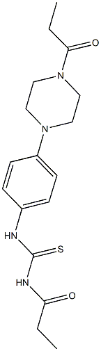 N-propionyl-N'-[4-(4-propionyl-1-piperazinyl)phenyl]thiourea Structure