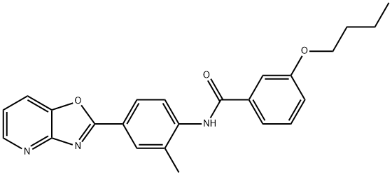 3-butoxy-N-(2-methyl-4-[1,3]oxazolo[4,5-b]pyridin-2-ylphenyl)benzamide Structure