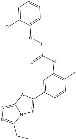 2-(2-chlorophenoxy)-N-[5-(3-ethyl[1,2,4]triazolo[3,4-b][1,3,4]thiadiazol-6-yl)-2-methylphenyl]acetamide,847501-15-9,结构式