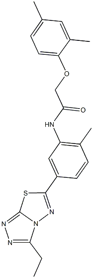 2-(2,4-dimethylphenoxy)-N-[5-(3-ethyl[1,2,4]triazolo[3,4-b][1,3,4]thiadiazol-6-yl)-2-methylphenyl]acetamide Struktur