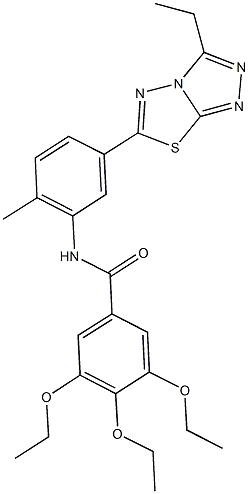 3,4,5-triethoxy-N-[5-(3-ethyl[1,2,4]triazolo[3,4-b][1,3,4]thiadiazol-6-yl)-2-methylphenyl]benzamide|