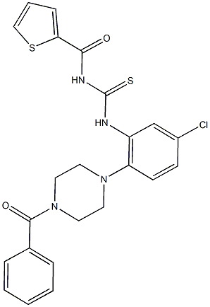 N-[2-(4-benzoyl-1-piperazinyl)-5-chlorophenyl]-N'-(2-thienylcarbonyl)thiourea Struktur