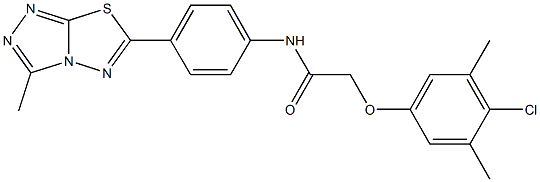 2-(4-chloro-3,5-dimethylphenoxy)-N-[4-(3-methyl[1,2,4]triazolo[3,4-b][1,3,4]thiadiazol-6-yl)phenyl]acetamide 结构式