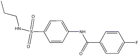 4-fluoro-N-{4-[(propylamino)sulfonyl]phenyl}benzamide Struktur