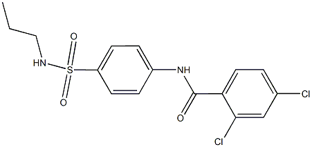 2,4-dichloro-N-{4-[(propylamino)sulfonyl]phenyl}benzamide 化学構造式