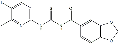N-(1,3-benzodioxol-5-ylcarbonyl)-N'-(5-iodo-6-methyl-2-pyridinyl)thiourea Struktur
