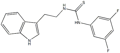 N-(3,5-difluorophenyl)-N'-[2-(1H-indol-3-yl)ethyl]thiourea 结构式