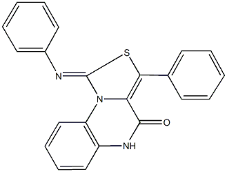 3-phenyl-1-(phenylimino)[1,3]thiazolo[3,4-a]quinoxalin-4(5H)-one 结构式