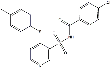 N-(4-chlorobenzoyl)-4-[(4-methylphenyl)sulfanyl]-3-pyridinesulfonamide Struktur