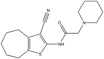 N-(3-cyano-5,6,7,8-tetrahydro-4H-cyclohepta[b]thien-2-yl)-2-(1-piperidinyl)acetamide 结构式