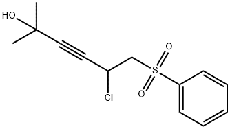 5-chloro-2-methyl-6-(phenylsulfonyl)-3-hexyn-2-ol,85019-49-4,结构式