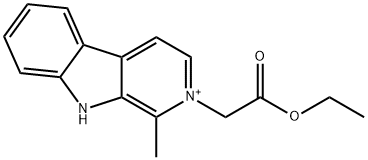 2-(2-ethoxy-2-oxoethyl)-1-methyl-9H-beta-carbolin-2-ium 化学構造式