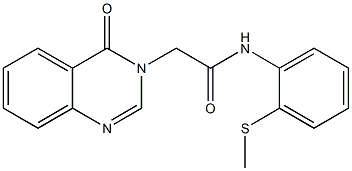 N-[2-(methylsulfanyl)phenyl]-2-(4-oxo-3(4H)-quinazolinyl)acetamide Struktur