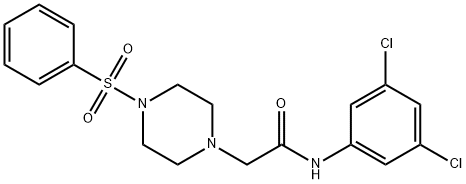 N-(3,5-dichlorophenyl)-2-[4-(phenylsulfonyl)-1-piperazinyl]acetamide Structure