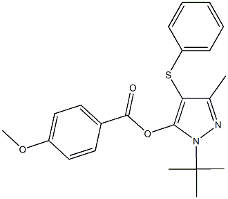 1-tert-butyl-3-methyl-4-(phenylsulfanyl)-1H-pyrazol-5-yl 4-methoxybenzoate|
