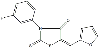 3-(3-fluorophenyl)-5-(2-furylmethylene)-2-thioxo-1,3-thiazolidin-4-one Structure