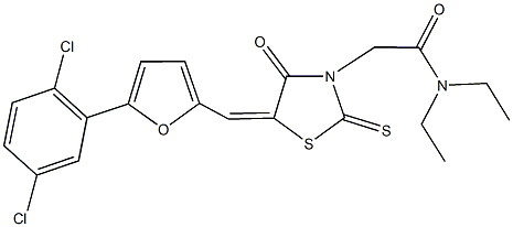 2-(5-{[5-(2,5-dichlorophenyl)-2-furyl]methylene}-4-oxo-2-thioxo-1,3-thiazolidin-3-yl)-N,N-diethylacetamide Structure