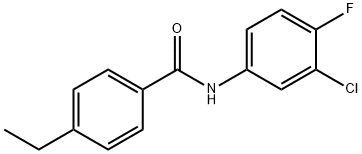 N-(3-chloro-4-fluorophenyl)-4-ethylbenzamide 结构式