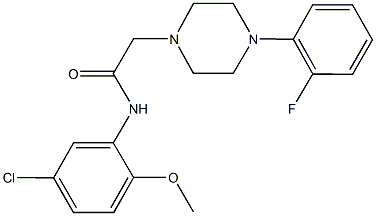 N-(5-chloro-2-methoxyphenyl)-2-[4-(2-fluorophenyl)-1-piperazinyl]acetamide 化学構造式