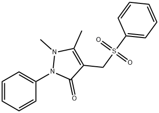 1,5-dimethyl-2-phenyl-4-[(phenylsulfonyl)methyl]-1,2-dihydro-3H-pyrazol-3-one Struktur