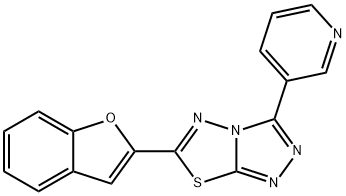 6-(1-benzofuran-2-yl)-3-(3-pyridinyl)[1,2,4]triazolo[3,4-b][1,3,4]thiadiazole 结构式