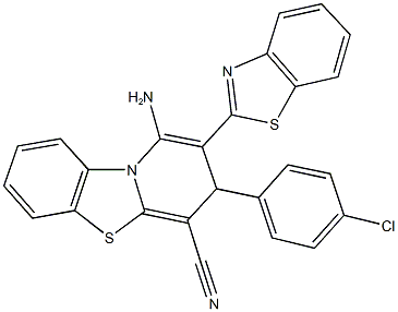 1-amino-2-(1,3-benzothiazol-2-yl)-3-(4-chlorophenyl)-3H-pyrido[2,1-b][1,3]benzothiazole-4-carbonitrile Struktur