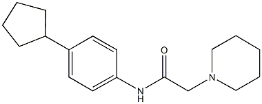 N-(4-cyclopentylphenyl)-2-(1-piperidinyl)acetamide 化学構造式