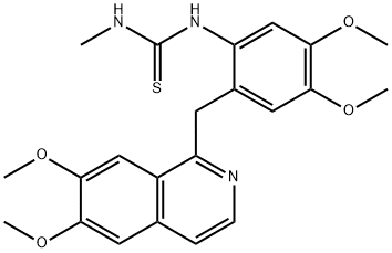 N-{2-[(6,7-dimethoxy-1-isoquinolinyl)methyl]-4,5-dimethoxyphenyl}-N'-methylthiourea Struktur