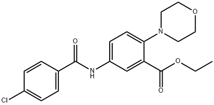 ethyl 5-[(4-chlorobenzoyl)amino]-2-(4-morpholinyl)benzoate 化学構造式