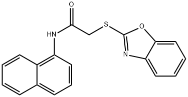 2-(1,3-benzoxazol-2-ylsulfanyl)-N-(1-naphthyl)acetamide 化学構造式