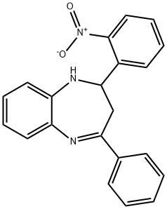 2-{2-nitrophenyl}-4-phenyl-2,3-dihydro-1H-1,5-benzodiazepine 化学構造式