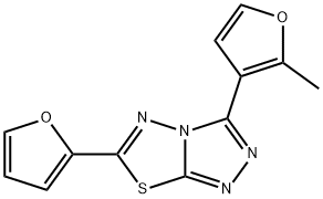 6-(2-furyl)-3-(2-methyl-3-furyl)[1,2,4]triazolo[3,4-b][1,3,4]thiadiazole 化学構造式