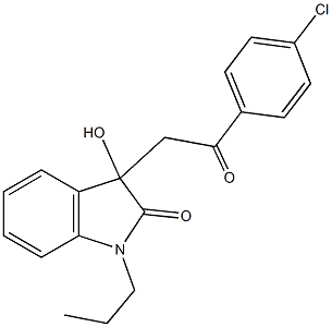 3-[2-(4-chlorophenyl)-2-oxoethyl]-3-hydroxy-1-propyl-1,3-dihydro-2H-indol-2-one,862782-59-0,结构式