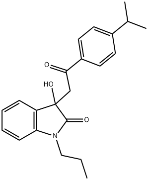 3-hydroxy-3-[2-(4-isopropylphenyl)-2-oxoethyl]-1-propyl-1,3-dihydro-2H-indol-2-one Structure