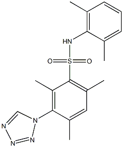 N-(2,6-dimethylphenyl)-2,4,6-trimethyl-3-(1H-tetraazol-1-yl)benzenesulfonamide,864544-78-5,结构式