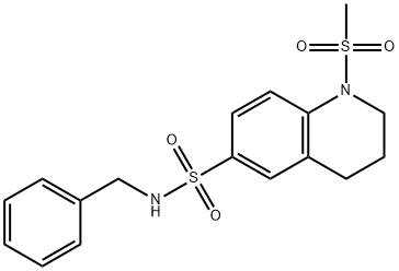 N-benzyl-1-(methylsulfonyl)-1,2,3,4-tetrahydro-6-quinolinesulfonamide 化学構造式