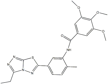 N-[5-(3-ethyl[1,2,4]triazolo[3,4-b][1,3,4]thiadiazol-6-yl)-2-methylphenyl]-3,4,5-trimethoxybenzamide,865146-11-8,结构式